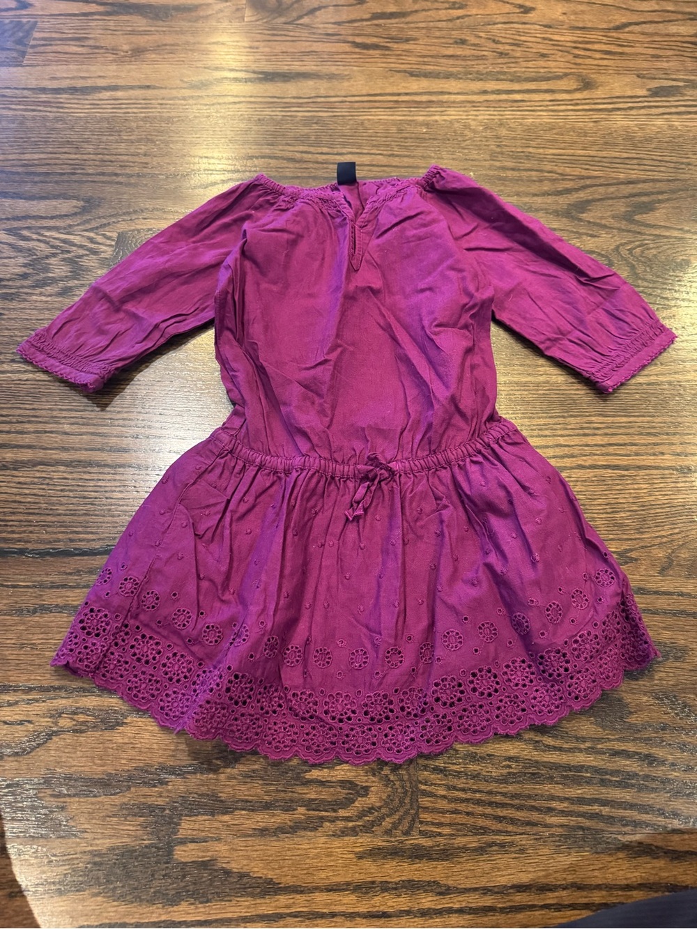 GAP Girls' Magenta Eyelet Waist Tie Casual Dress